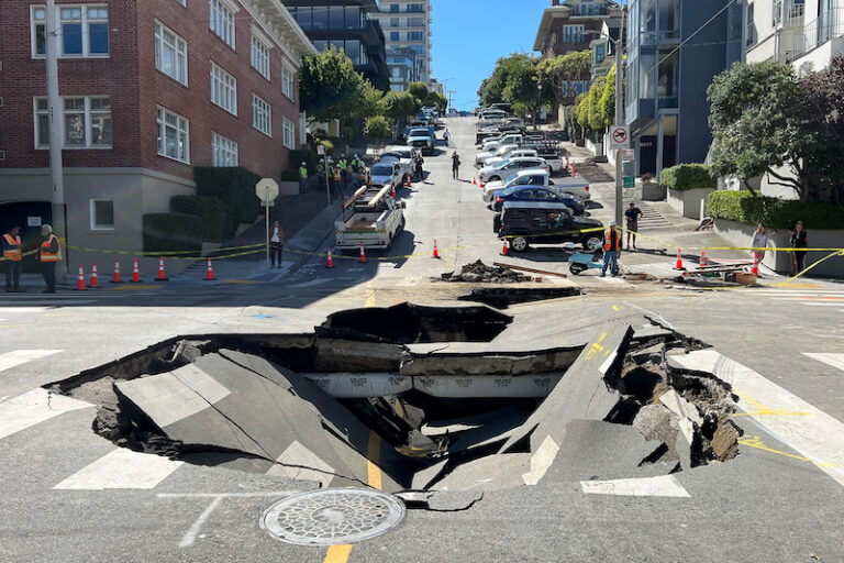 San Francisco Water Main Break Causes Chaos: Sinkhole Emerges, Businesses Affected