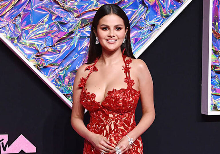 Selena Gomez Stuns in Red Floral Dress at 2023 MTV Video Music Awards